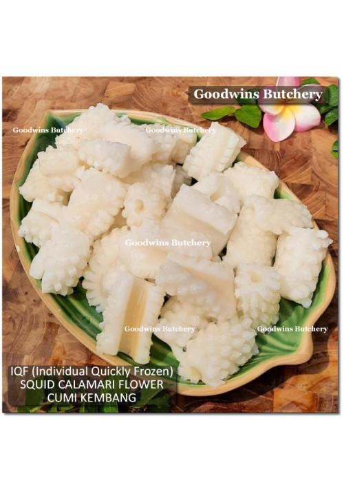 Calamari SQUID FLOWER cumi kembang IQF (Individual Quickly Frozen) price/pack 1kg